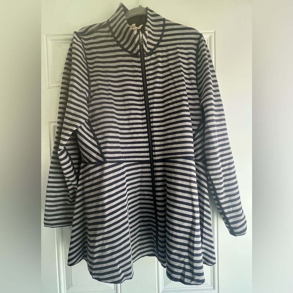 Soft Surroundings Striped Peplum Reversible Jacket